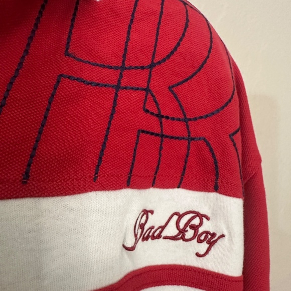 Bad Boy Embroidered Polo XL New with tags 100% cotton 1/4 zip 26" armpits - Picture 2 of 5